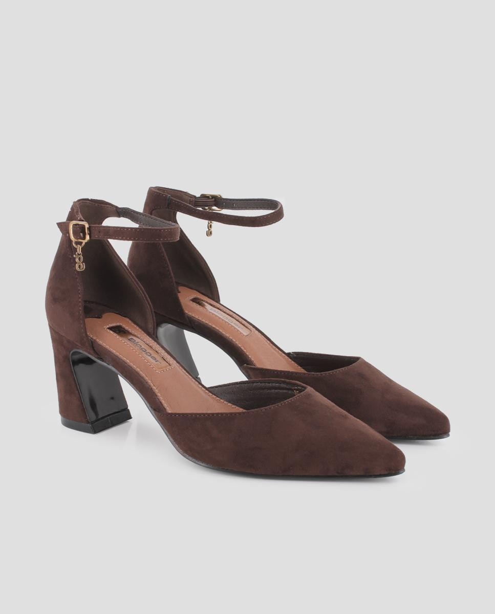 Imagen 3 de Zapatos de tacón ancho noemi pulsera tobillo - Blogger - Marrón oscuro Marrón oscuro