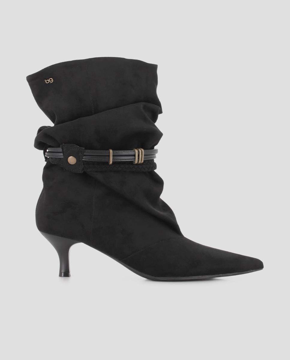 Imagen 1 de Botines de mujer july 02 de caña fruncida con tacón - Blogger - Negro Negro
