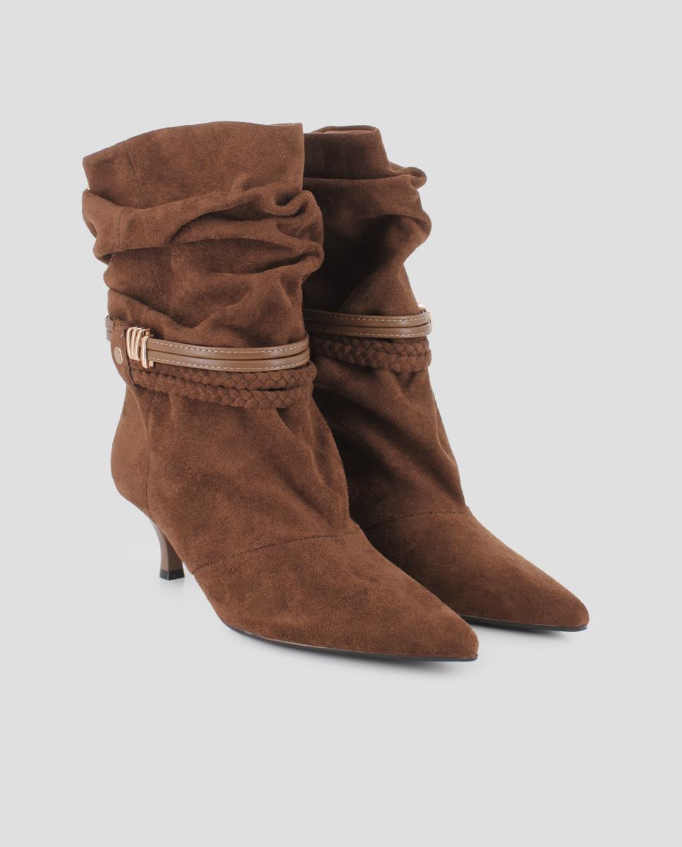Imagen 3 de Botines de mujer july 02 de caña fruncida con tacón - Blogger - Camel Camel