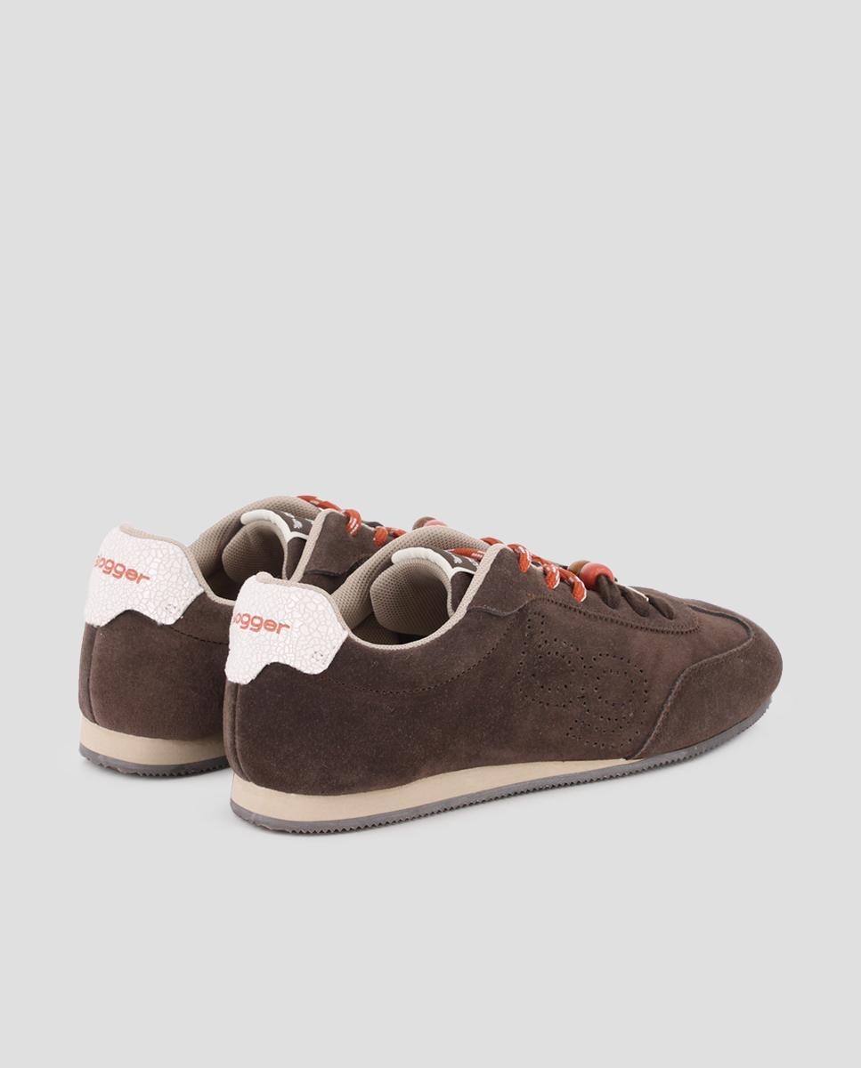 Zapatillas deportivas de mujer nora de piel con cordones bicolor - Blogger - Marrón Marrón-2