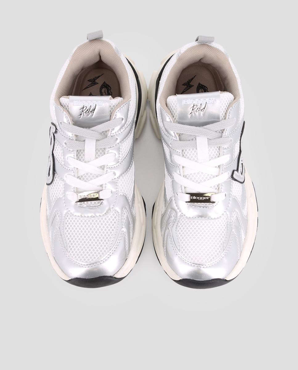 Zapatillas deportivas de mujer misha con logo - Blogger - Plata Plata-5
