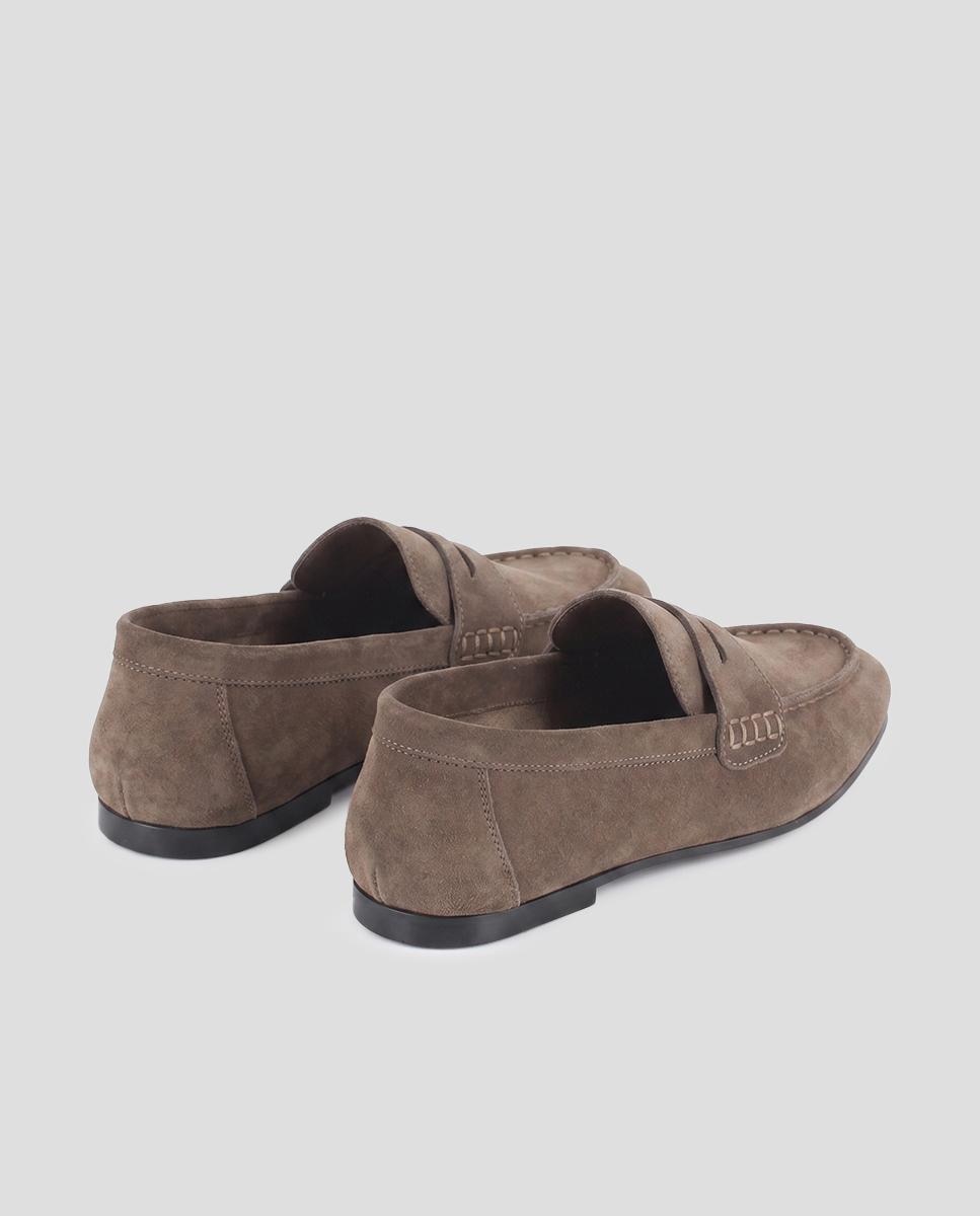 Mocasines planos de mujer nael con piel de serraje - Blogger - Arena Arena-2