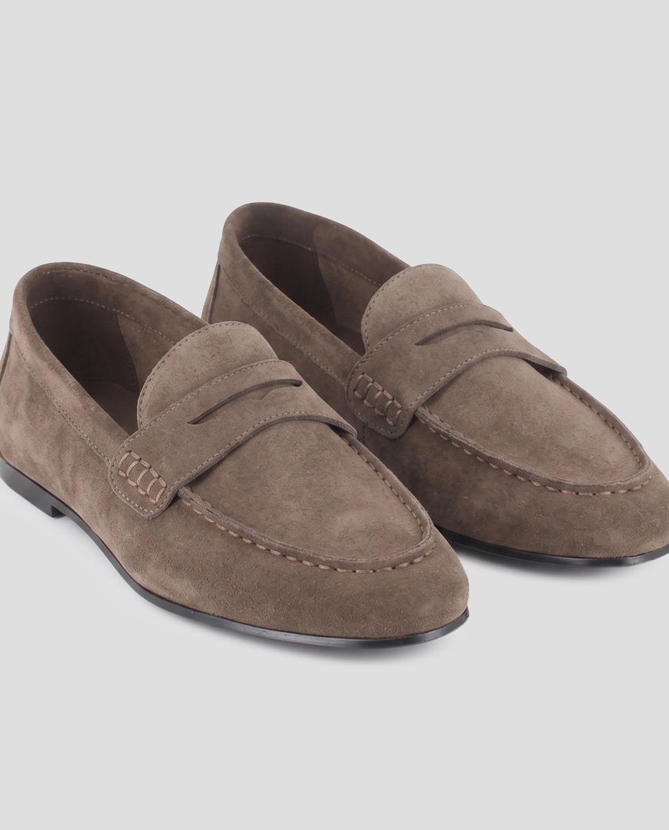 Mocasines planos de mujer nael con piel de serraje - Blogger - Arena Arena-4