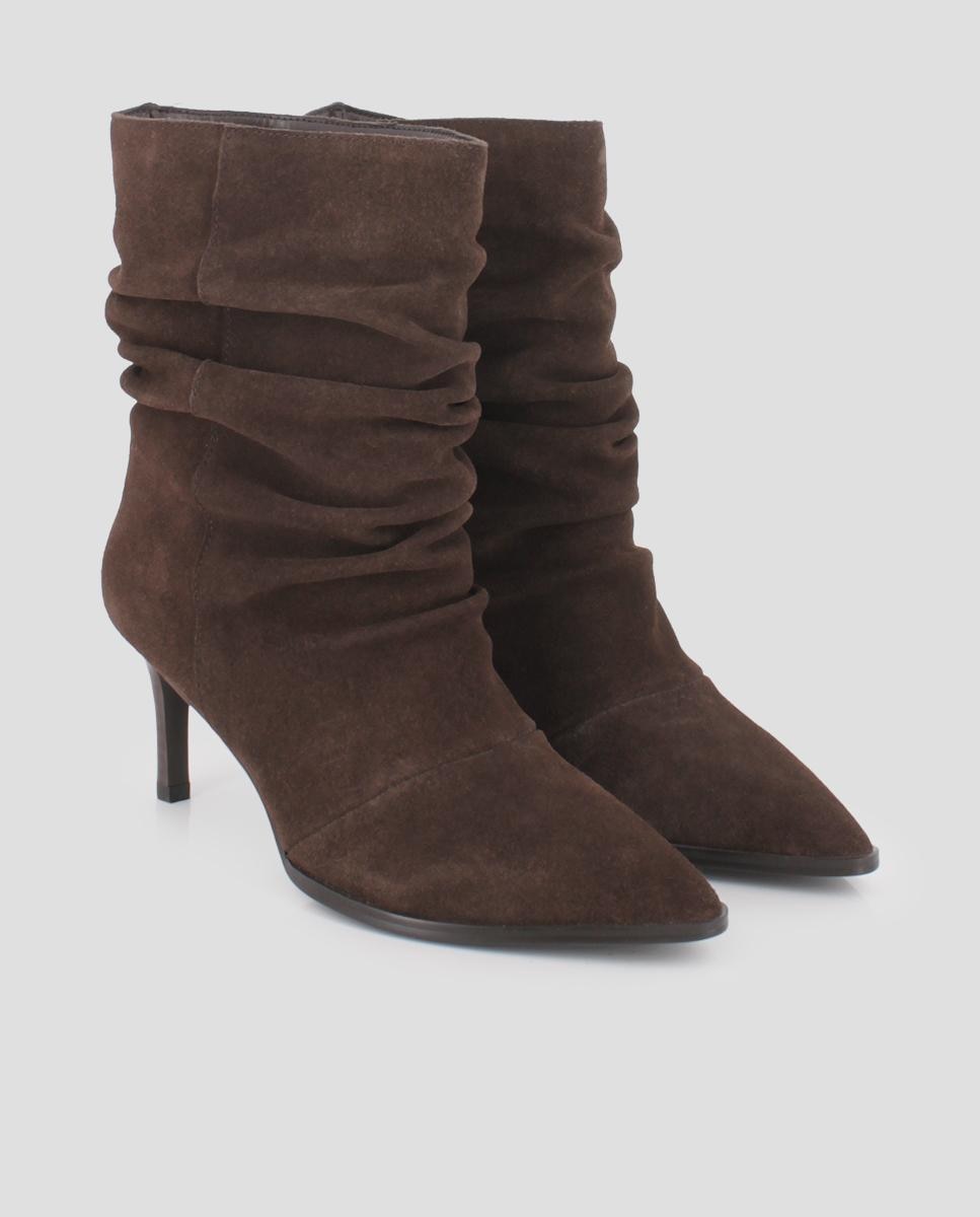 Botines de mujer alani de piel con tacón - Blogger - Marrón Marrón-3