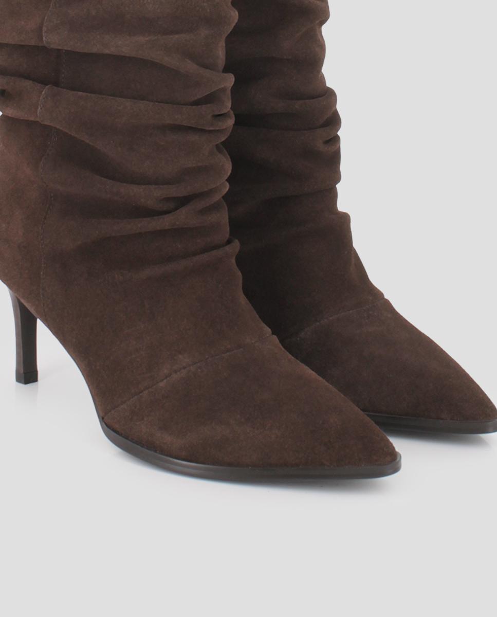 Botines de mujer alani de piel con tacón - Blogger - Marrón Marrón-4