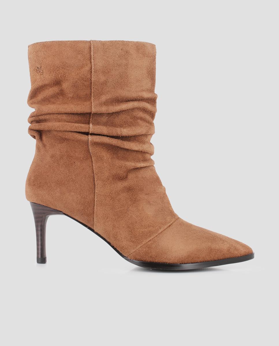 Botines de mujer alani de piel con tacón - Blogger - Camel Camel-1