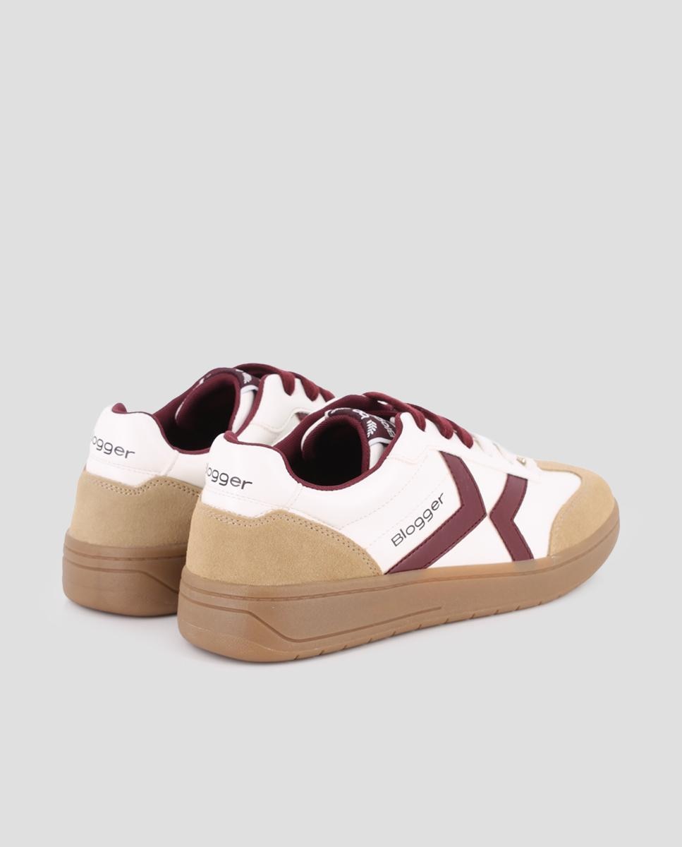 Zapatillas deportiva de piel de mujer nakira 03 - Blogger - Blanco Blanco-2
