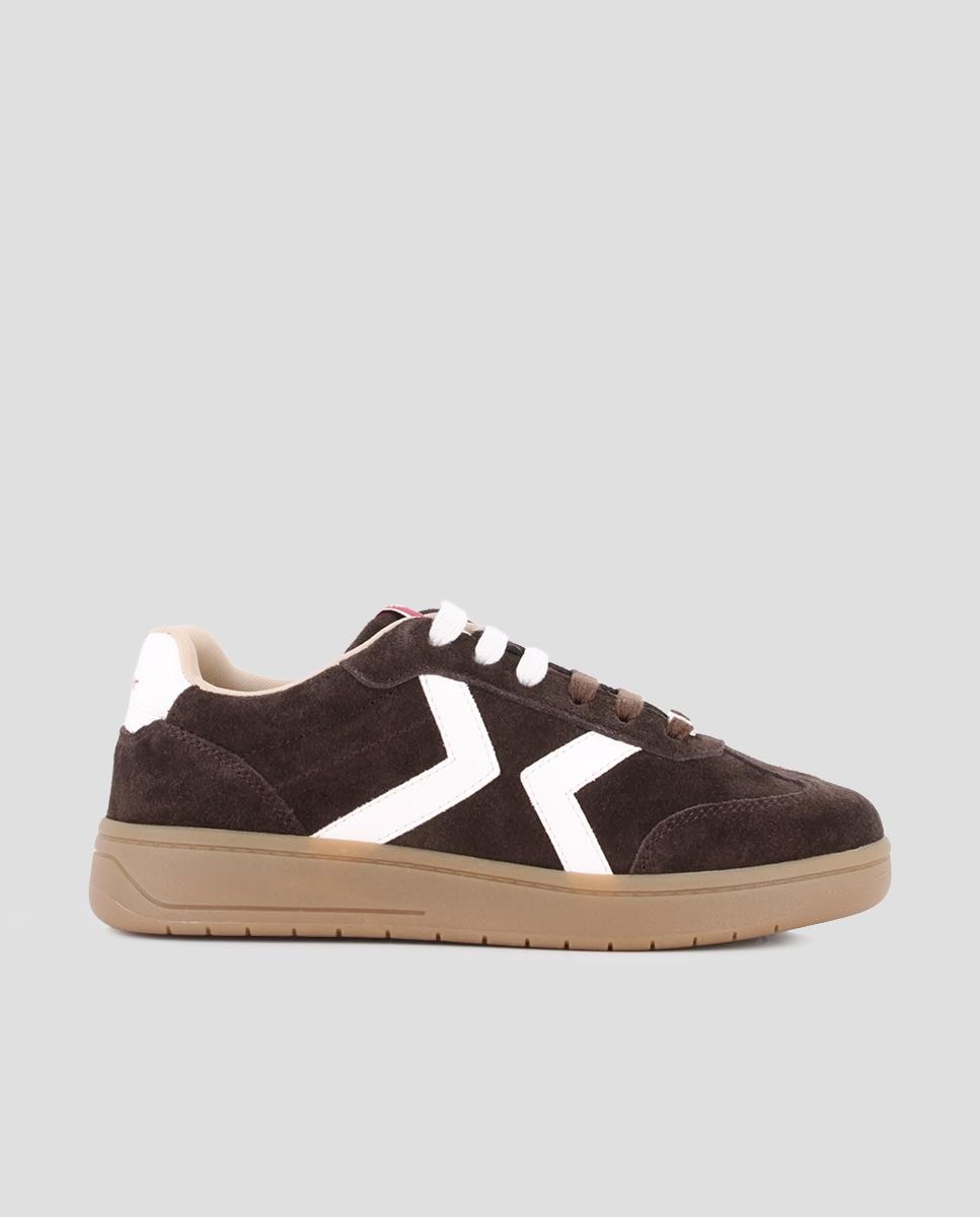 Zapatillas deportiva de piel de mujer nakira 03 - Blogger - Marrón Marrón-1