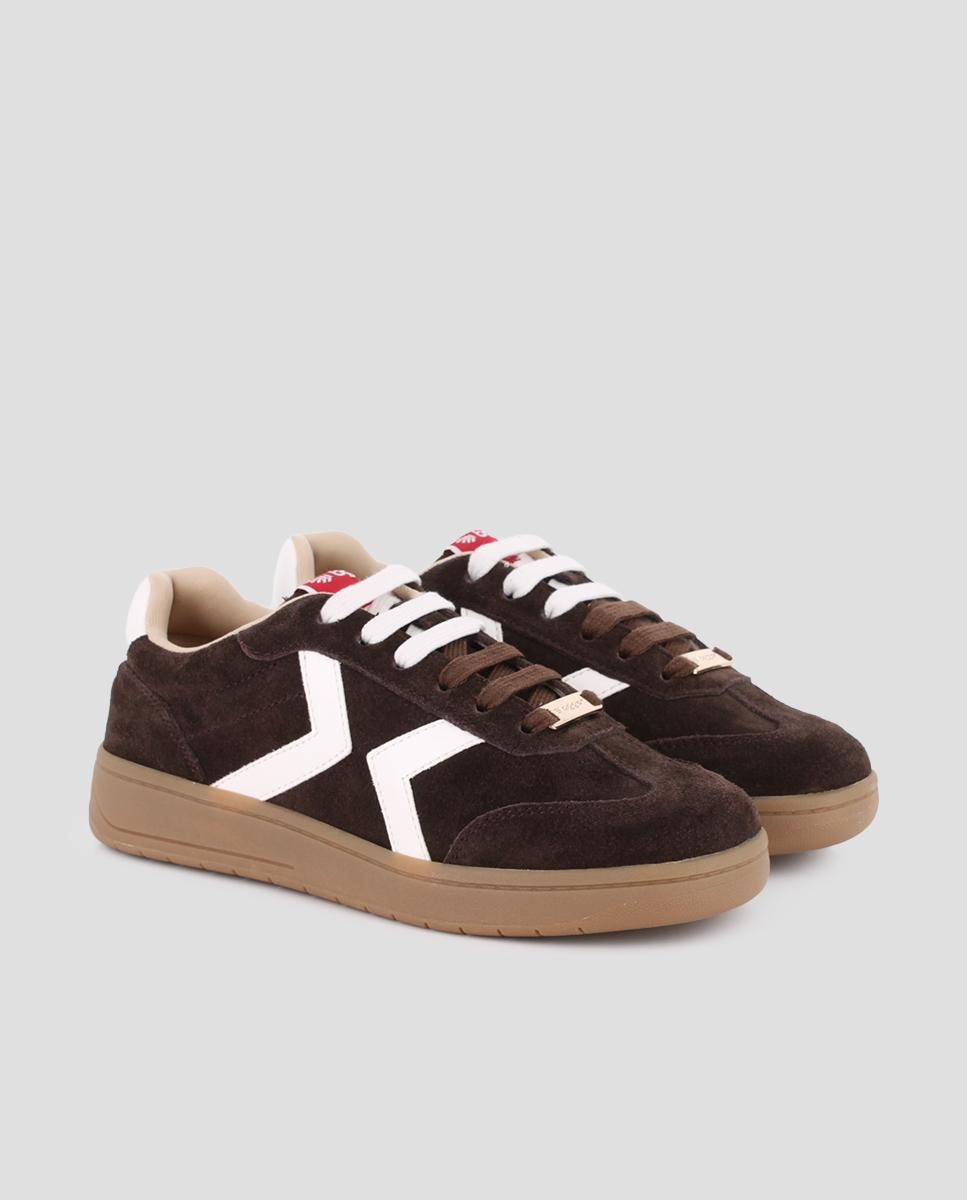 Zapatillas deportiva de piel de mujer nakira 03 - Blogger - Marrón Marrón-3