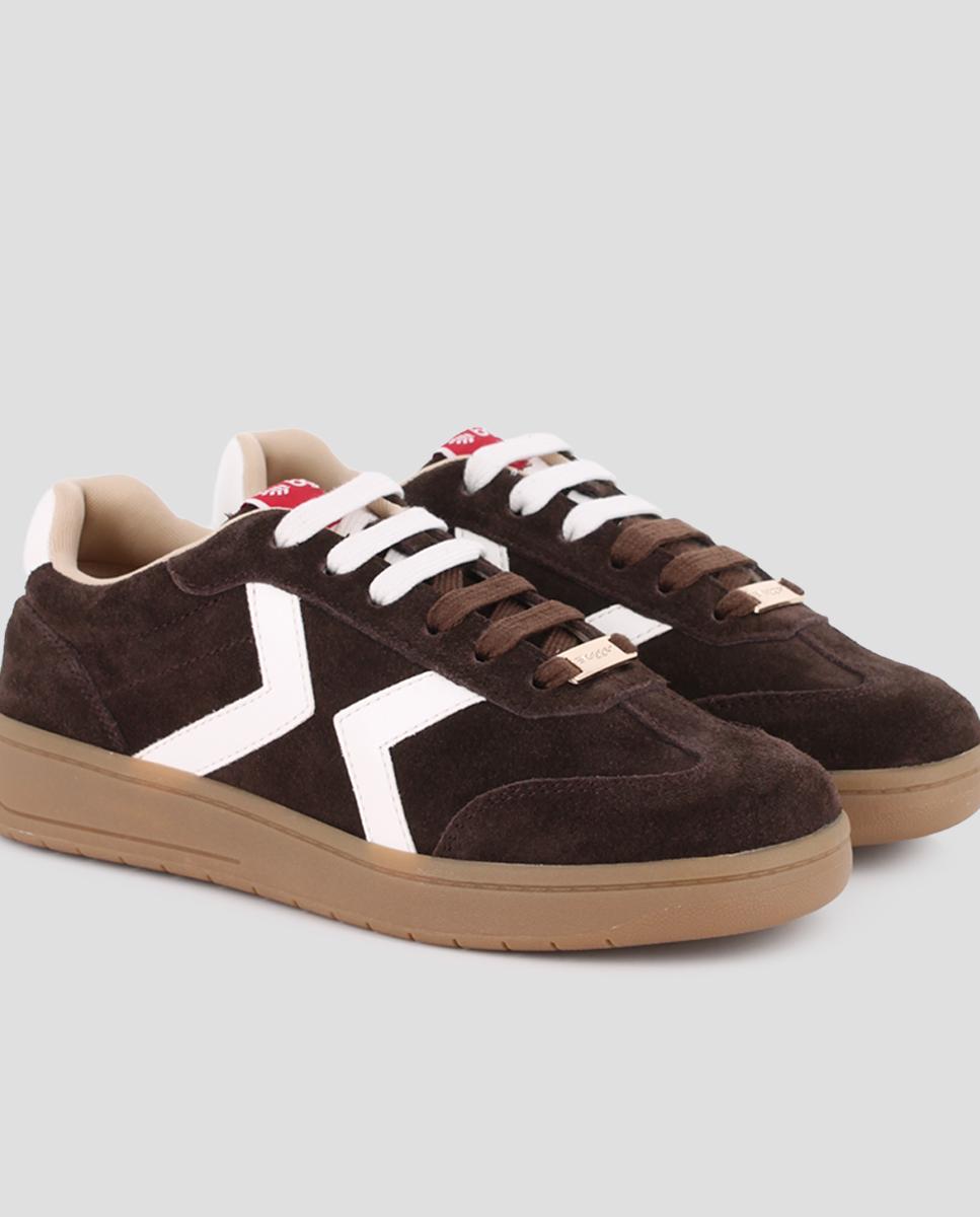 Zapatillas deportiva de piel de mujer nakira 03 - Blogger - Marrón Marrón-4