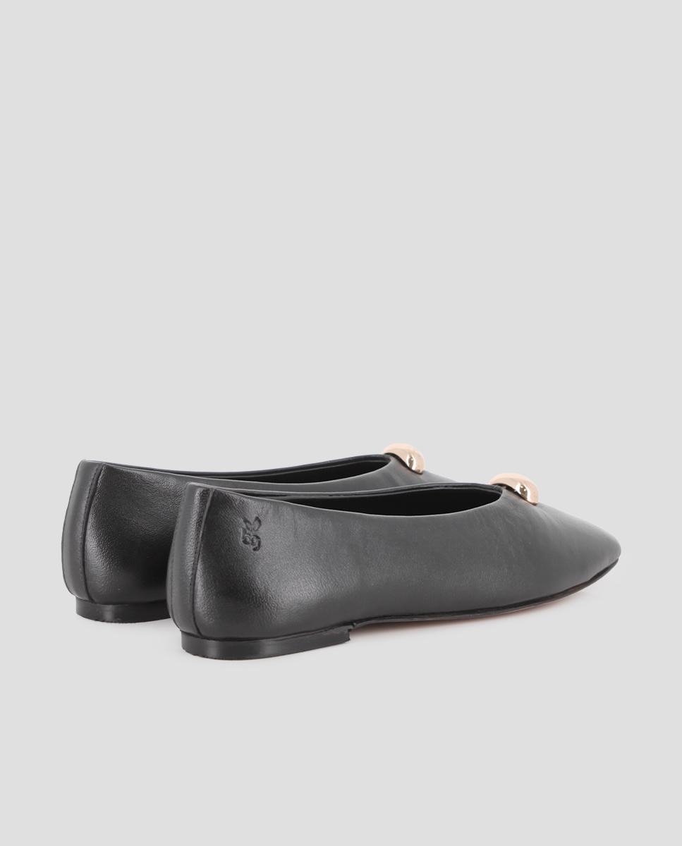 Bailarinas planas mildre de piel - Blogger - Negro Negro-2