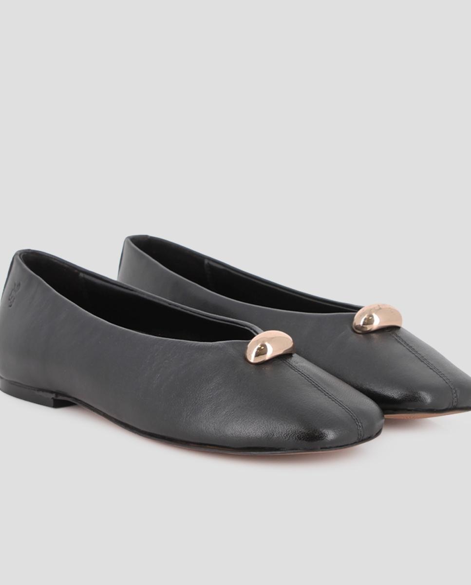 Bailarinas planas mildre de piel - Blogger - Negro Negro-4