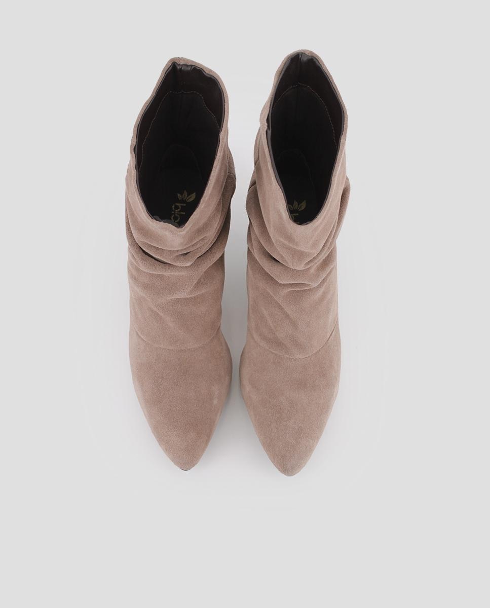 Botines de mujer de piel antea con tacón - Blogger - Marrón claro Marrón claro-5
