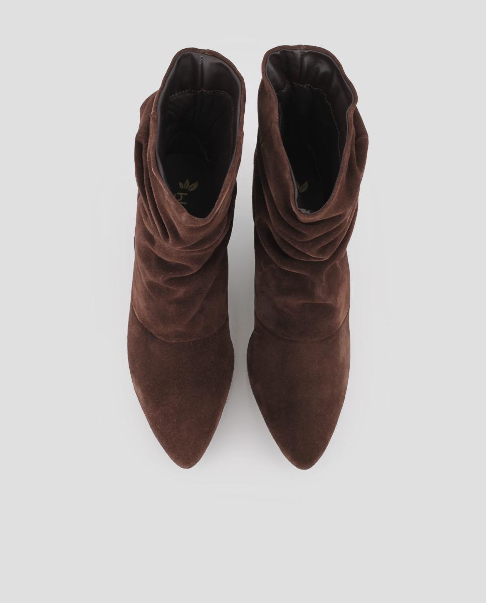 Botines de mujer de piel antea con tacón - Blogger - Marrón Marrón-5