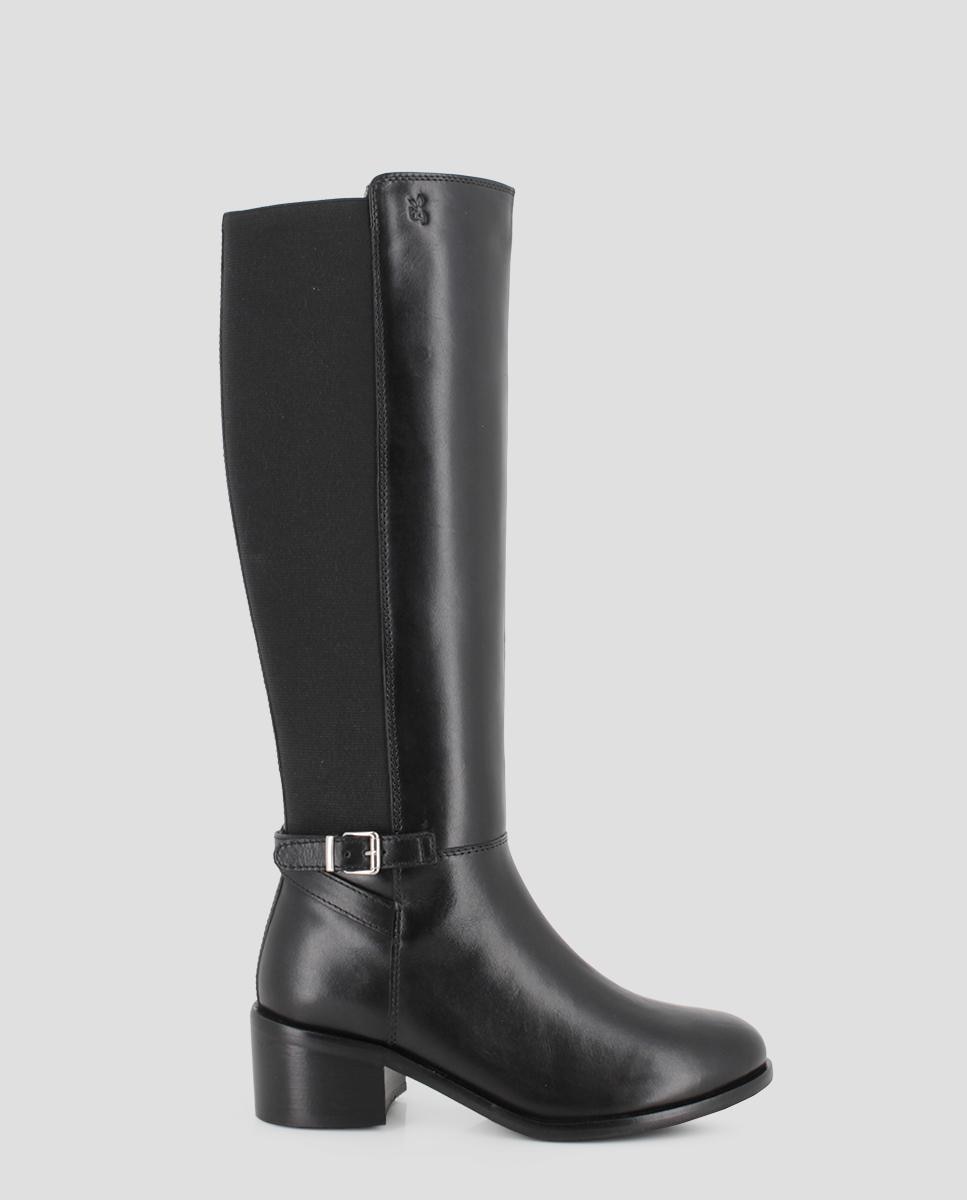 Botas altas de mujer de piel jasmin 02 con hebilla - Blogger - Negro Negro-1