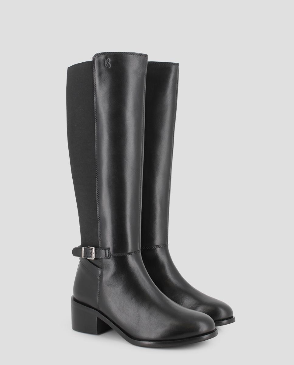Botas altas de mujer de piel jasmin 02 con hebilla - Blogger - Negro Negro-3