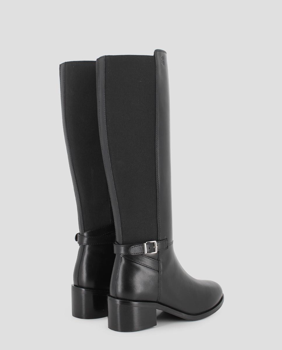 Botas altas de mujer de piel jasmin 02 con hebilla - Blogger - Negro Negro-2
