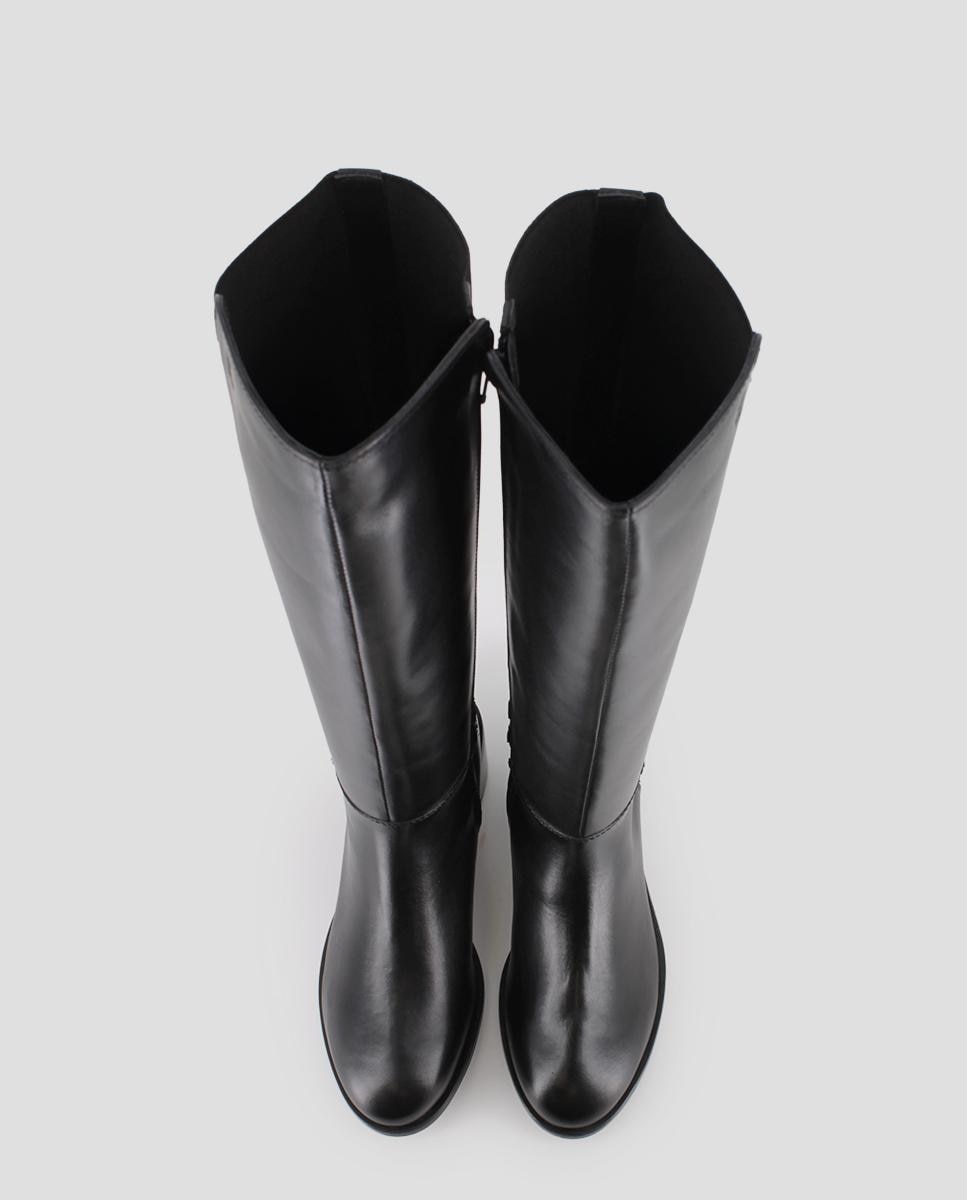 Botas altas de mujer de piel jasmin 02 con hebilla - Blogger - Negro Negro-5