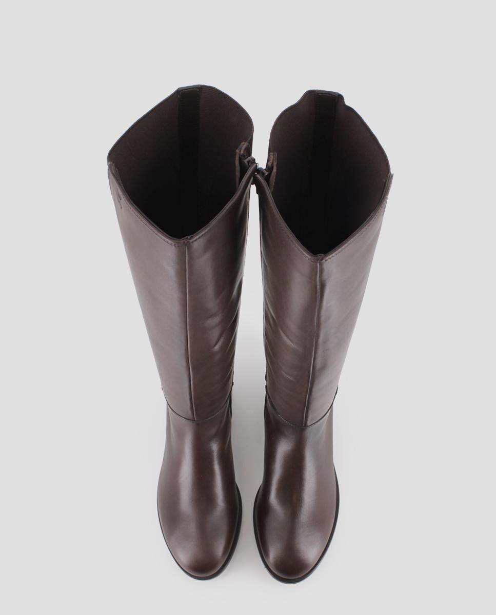 Botas altas de mujer de piel jasmin 02 con hebilla - Blogger - Marrón Marrón-5