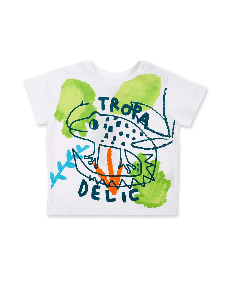 Camiseta de bebe nino de manga corta con estampado frontal