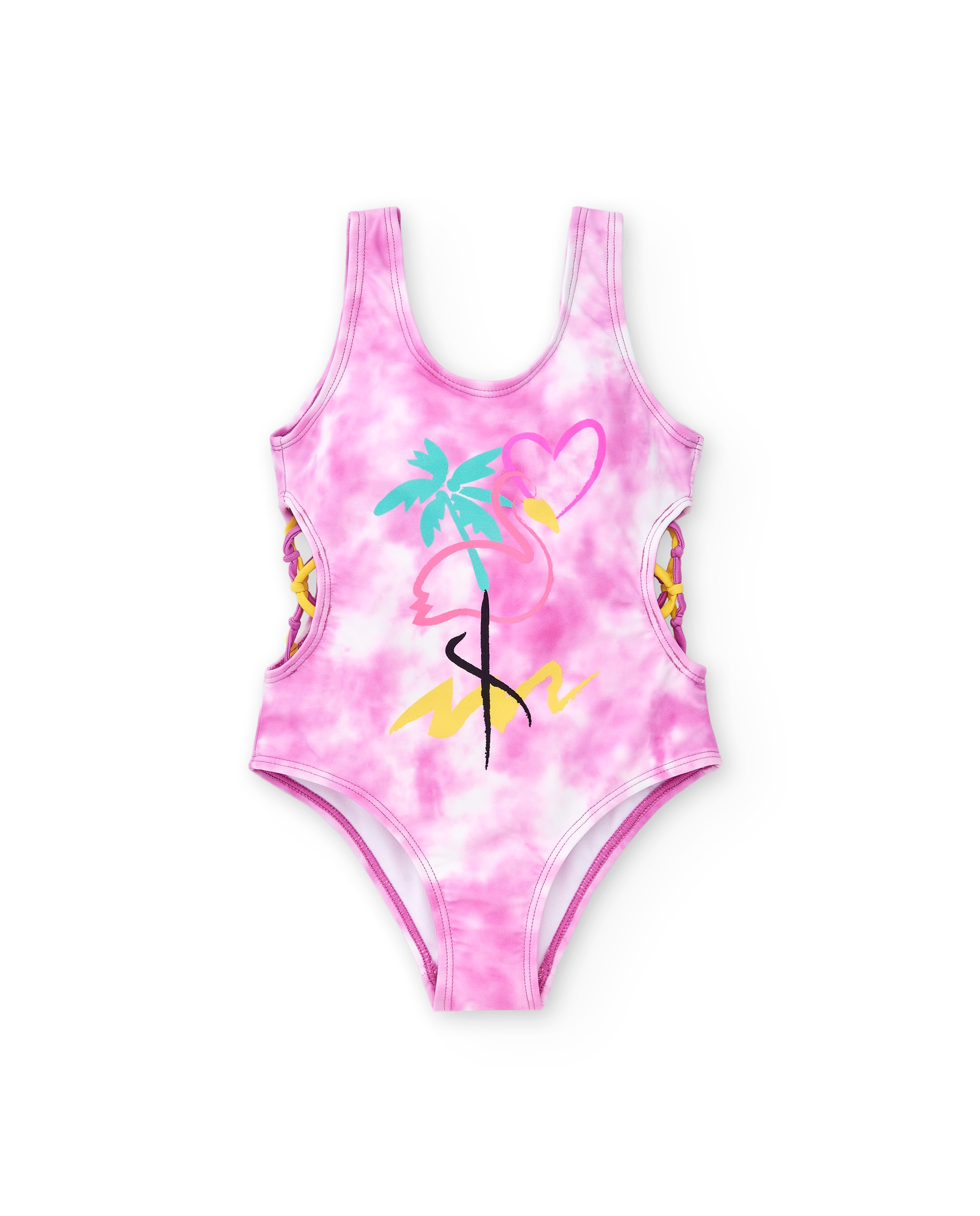 Bañador de niña tie dye con dibujo frontal