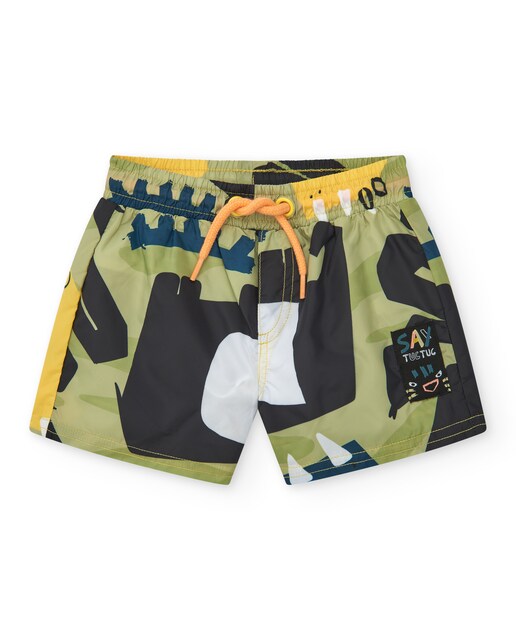 Imagen 0 de Bermuda de baño de bebé niño estampado con cordón de ajuste