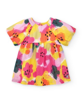 Vestido De Tricot Para Niña Tuc Tuc - Color Rojo Con Estampado De Setas, Colección Besties
