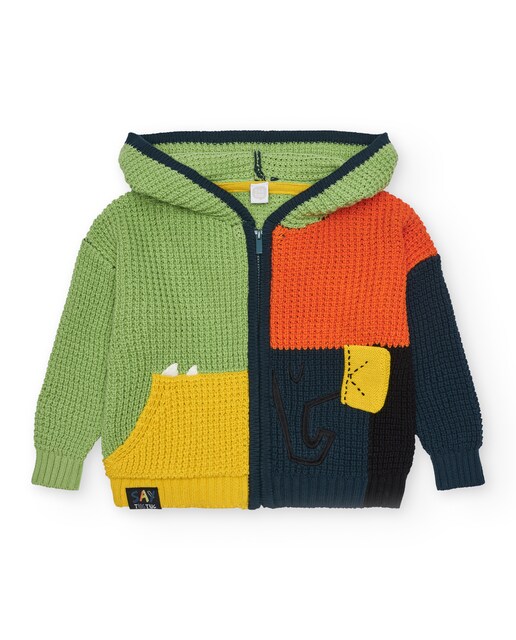 Imagen 0 de Chaqueta de niño colour block con capucha y cremallera