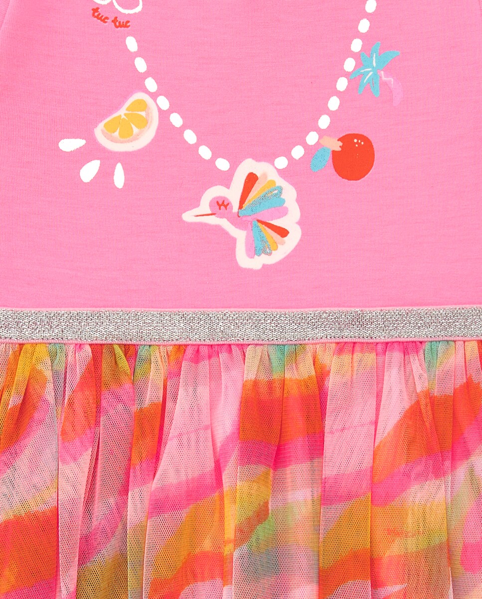 Vestido De Tricot Para Niña Tuc Tuc - Color Rojo Con Estampado De Setas, Colección Besties