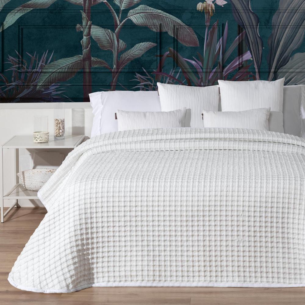 Colcha jacquard dibujo gofre Kai Manterol - Blanco Cama 180 cm Blanco-1