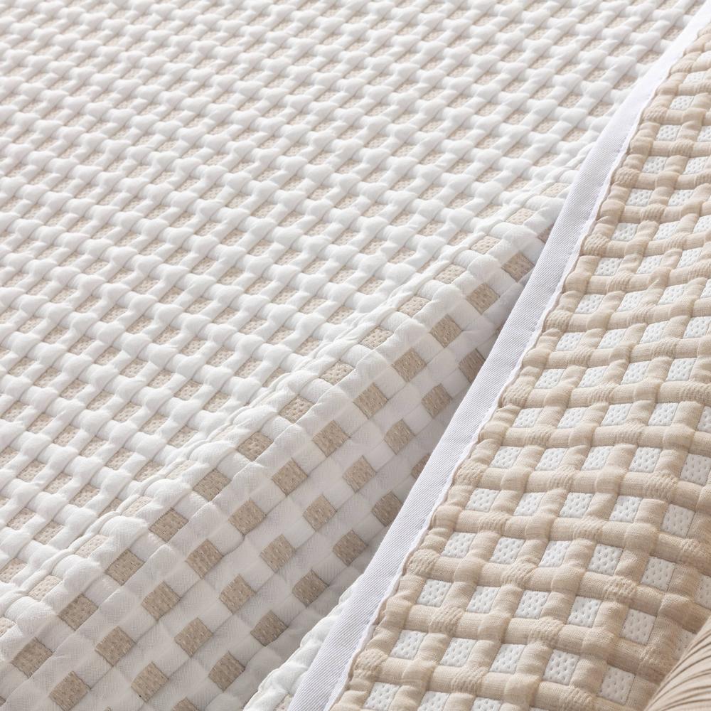 Colcha jacquard dibujo gofre Kai Manterol - Beige Cama 180 cm Beige-2