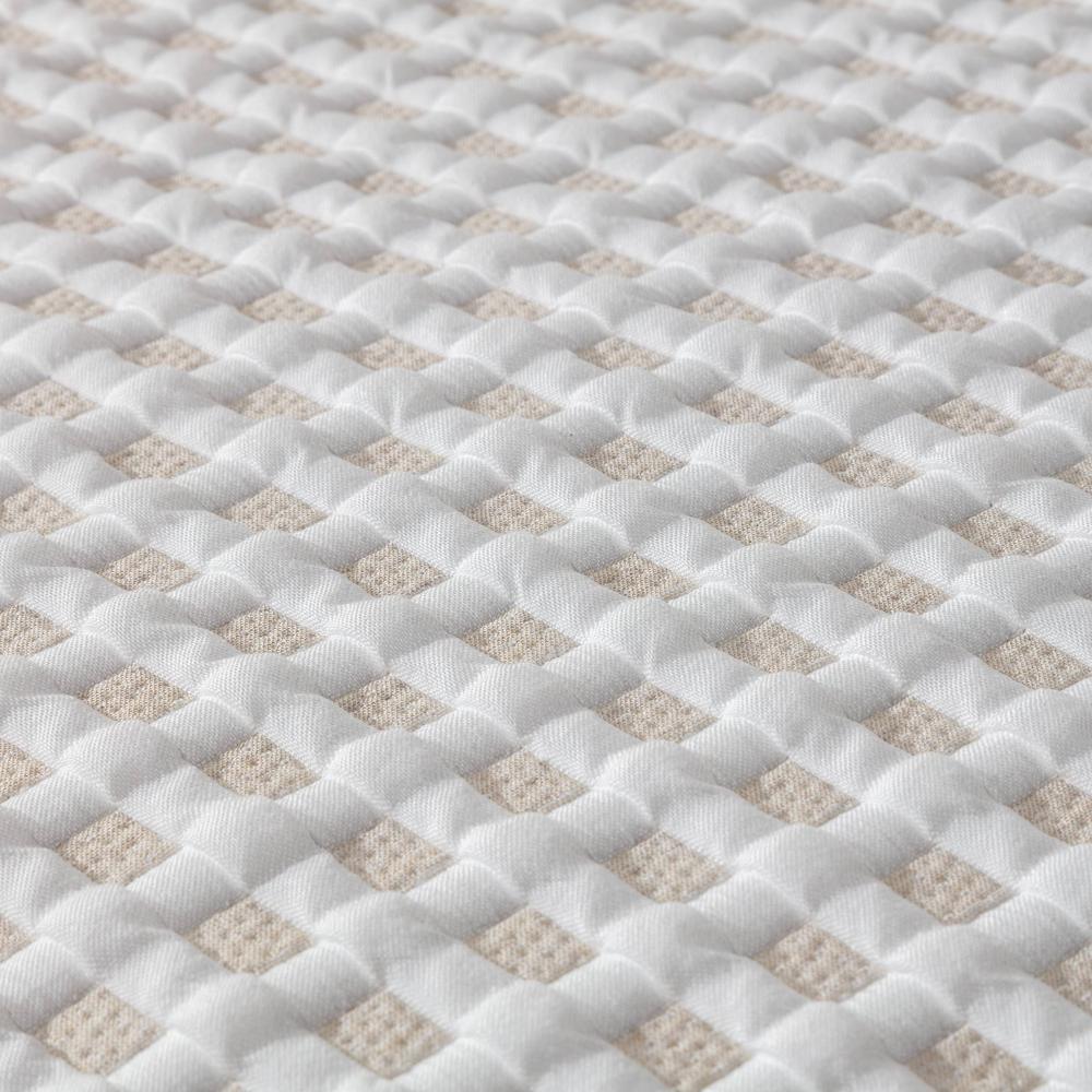 Colcha jacquard dibujo gofre Kai Manterol - Beige Cama 180 cm Beige-3