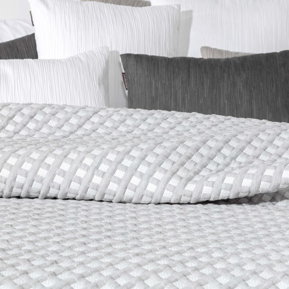 Colcha jacquard dibujo gofre Kai Manterol - Gris Cama 180 cm Gris-2