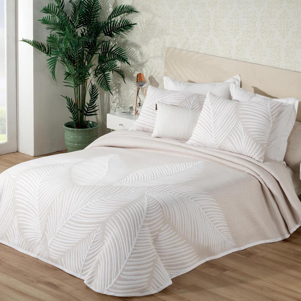 Imagen 0 de Colcha cubrecama jacquard algodón Palma Manterol Beige