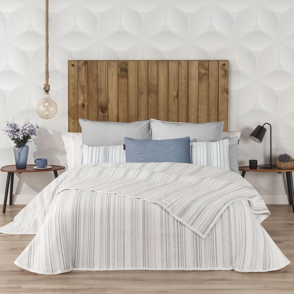 Colcha cubrecama jacquard bambu Tribe Manterol - Azul Cama 180 cm Azul-1