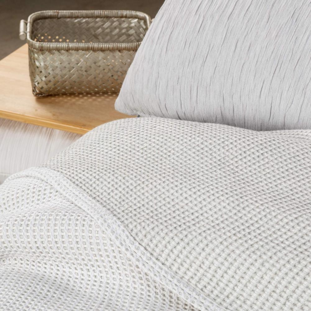 Colcha cubrecama bambu nido Manterol - Gris Cama 180 cm Gris-2