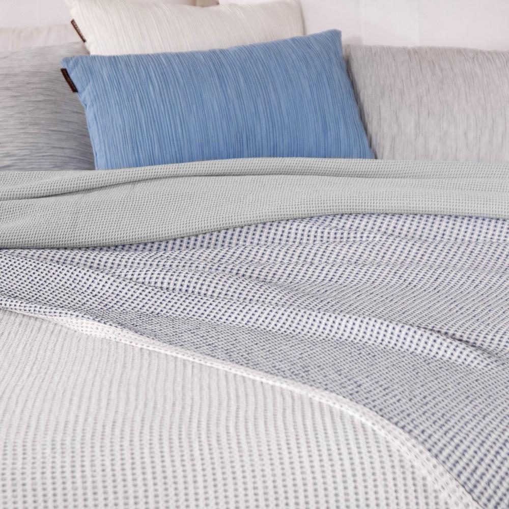 Colcha cubrecama bambu nido Manterol - Azul Cama 90 cm Azul-3
