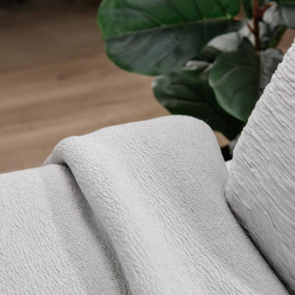 Colcha cubrecama lisa Puker Manterol - Gris Cama 180 cm Gris-2