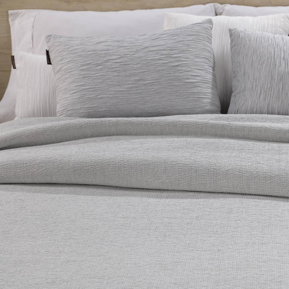Colcha cubrecama lisa Puker Manterol - Gris Cama 180 cm Gris-3