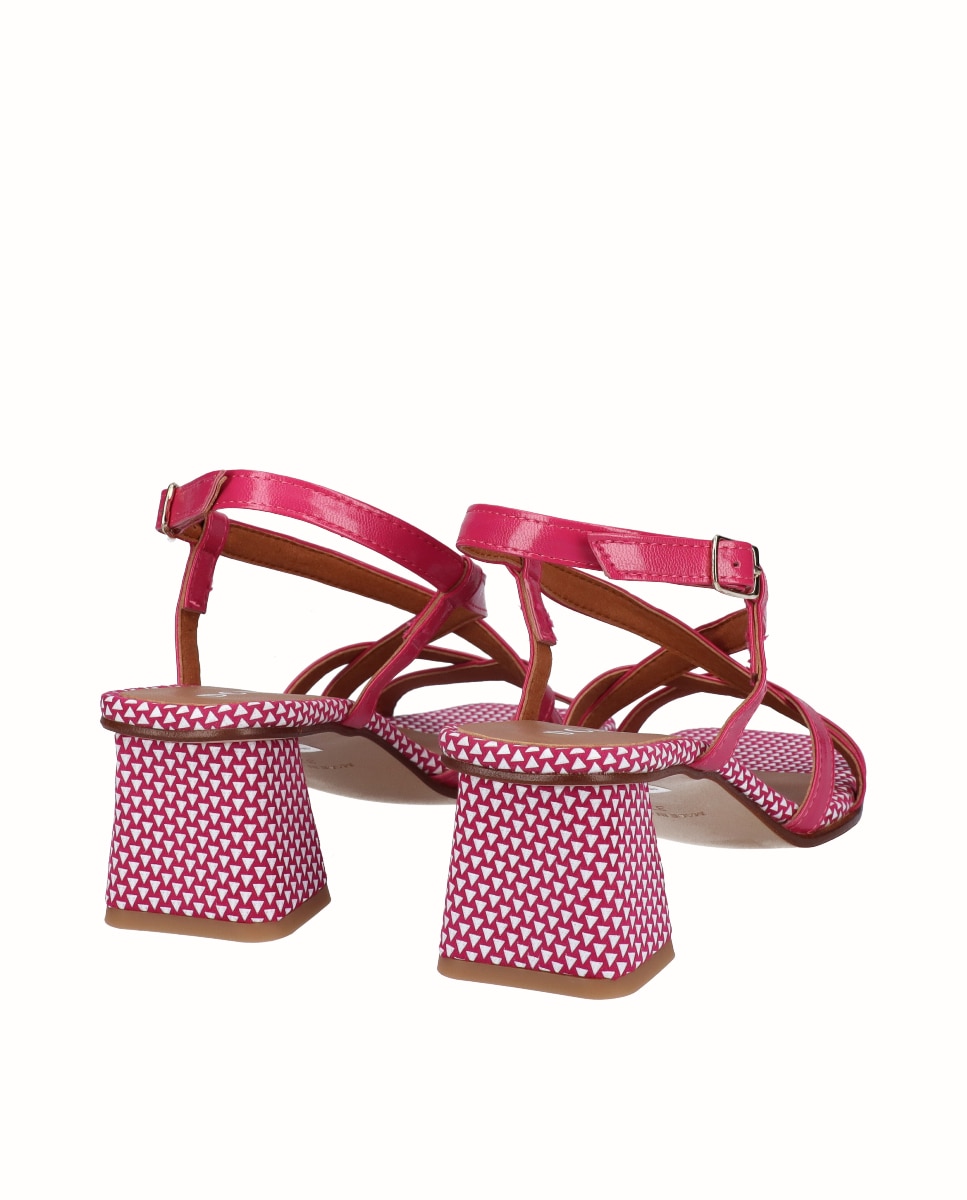 Sandalias de tiras de tacón de mujer - D'Chicas - Fucsia Fucsia-2