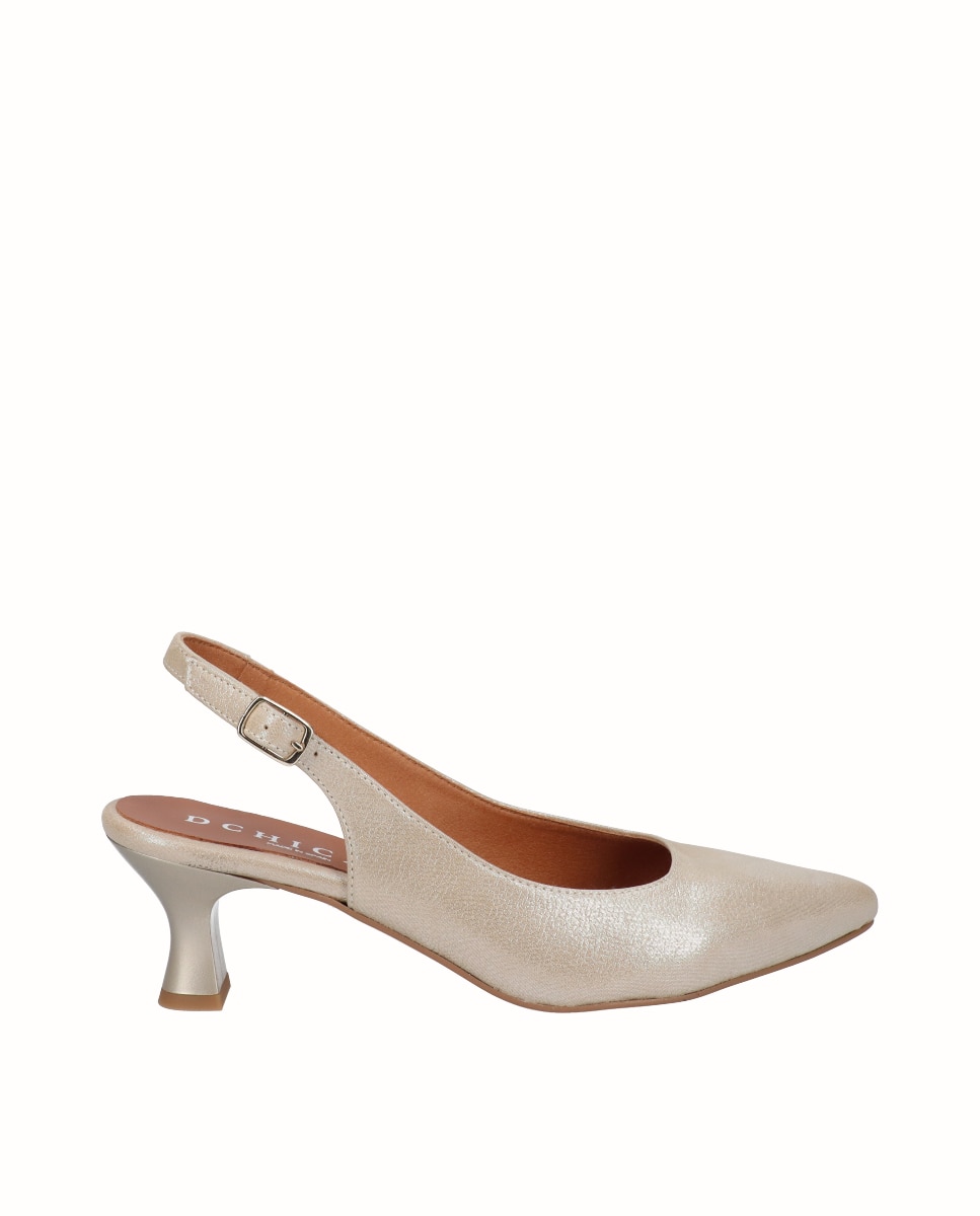 Imagen 0 de Zapatos de salón de mujer de piel con tacón embudo Multicolor