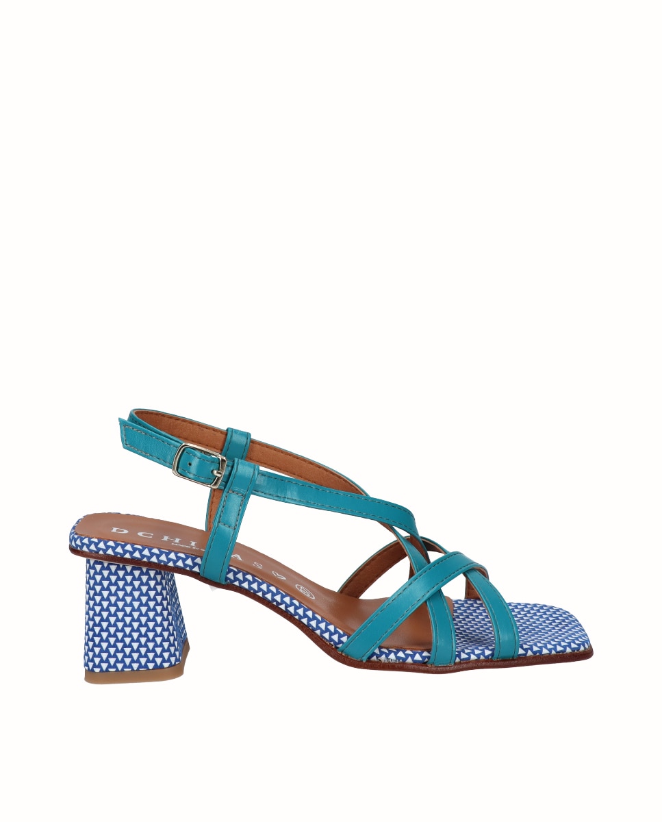 Imagen 0 de Sandalias de tiras de tacón de mujer Azul