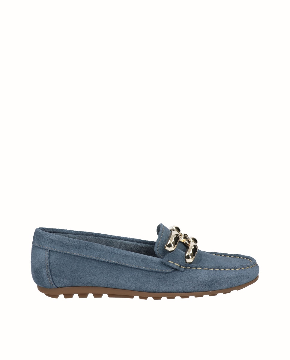 D'Chicas - Mocasines de mujer kiowa de piel con adorno metálico.