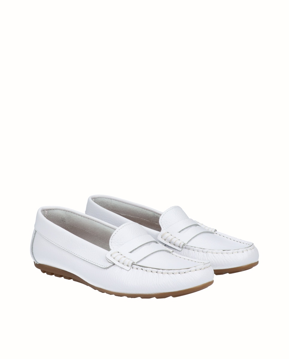 Mocasines de mujer kiowa de piel - D'Chicas - Blanco Blanco-3