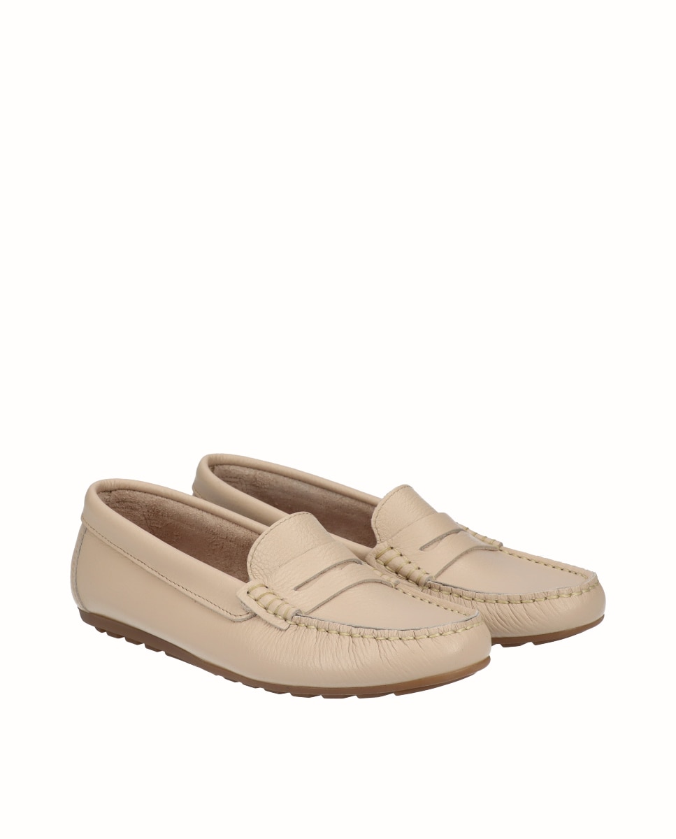 Mocasines de mujer kiowa de piel - D'Chicas - Azul marino Beige-3