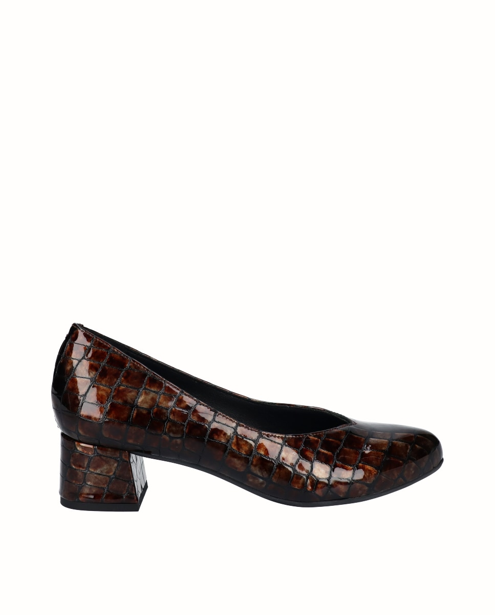 Imagen 1 de Zapatos de salón piel grabada - D'Chicas - Moka Moka