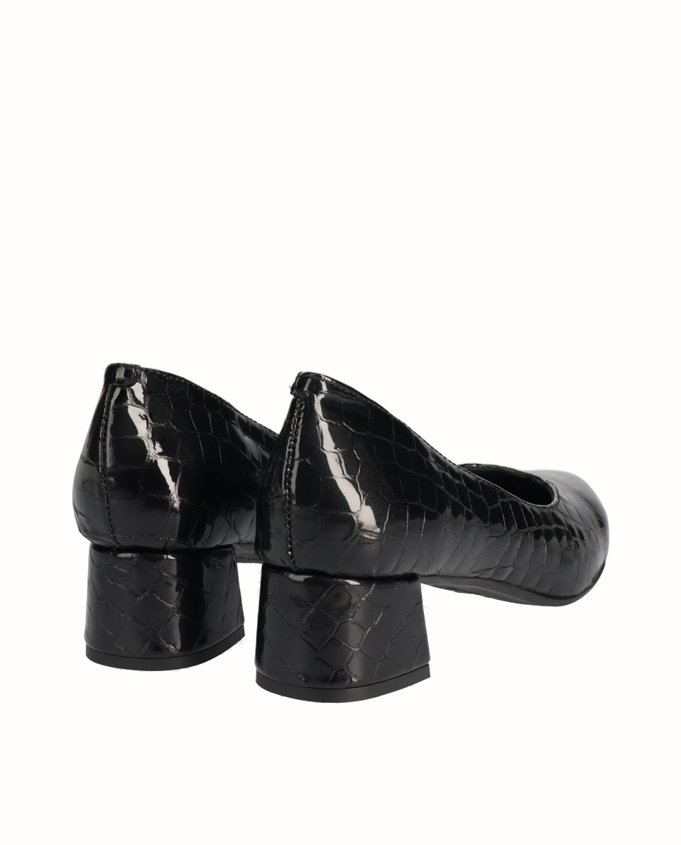 Imagen 2 de Zapatos de salón piel grabada - D'Chicas - Negro Negro