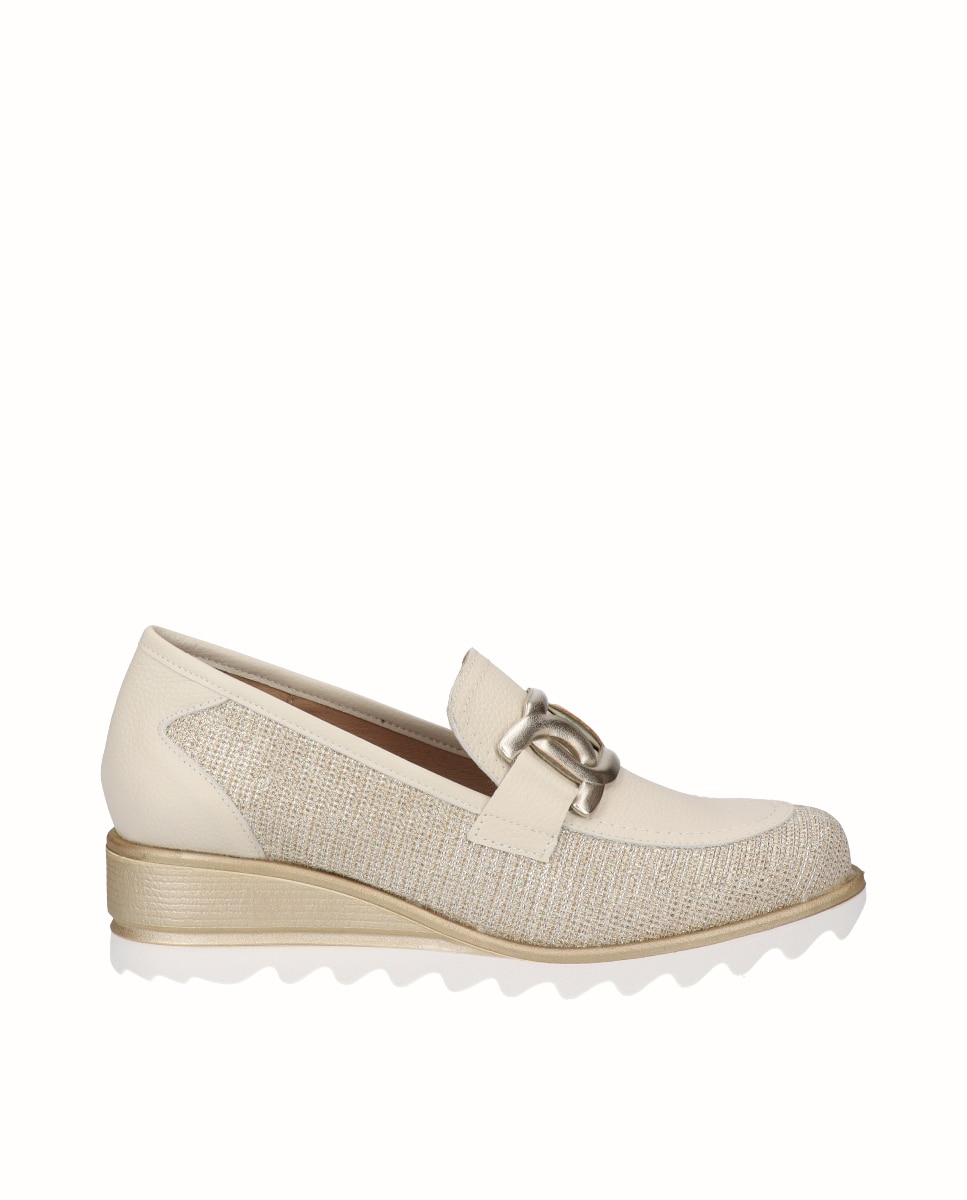 D'Chicas - Mocasines de cuña de mujer de piel.