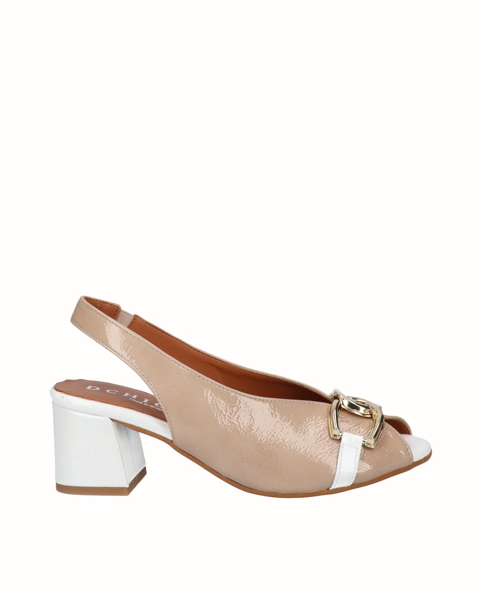 D'Chicas - Zapatos de salón peep toes de mujer de charol.