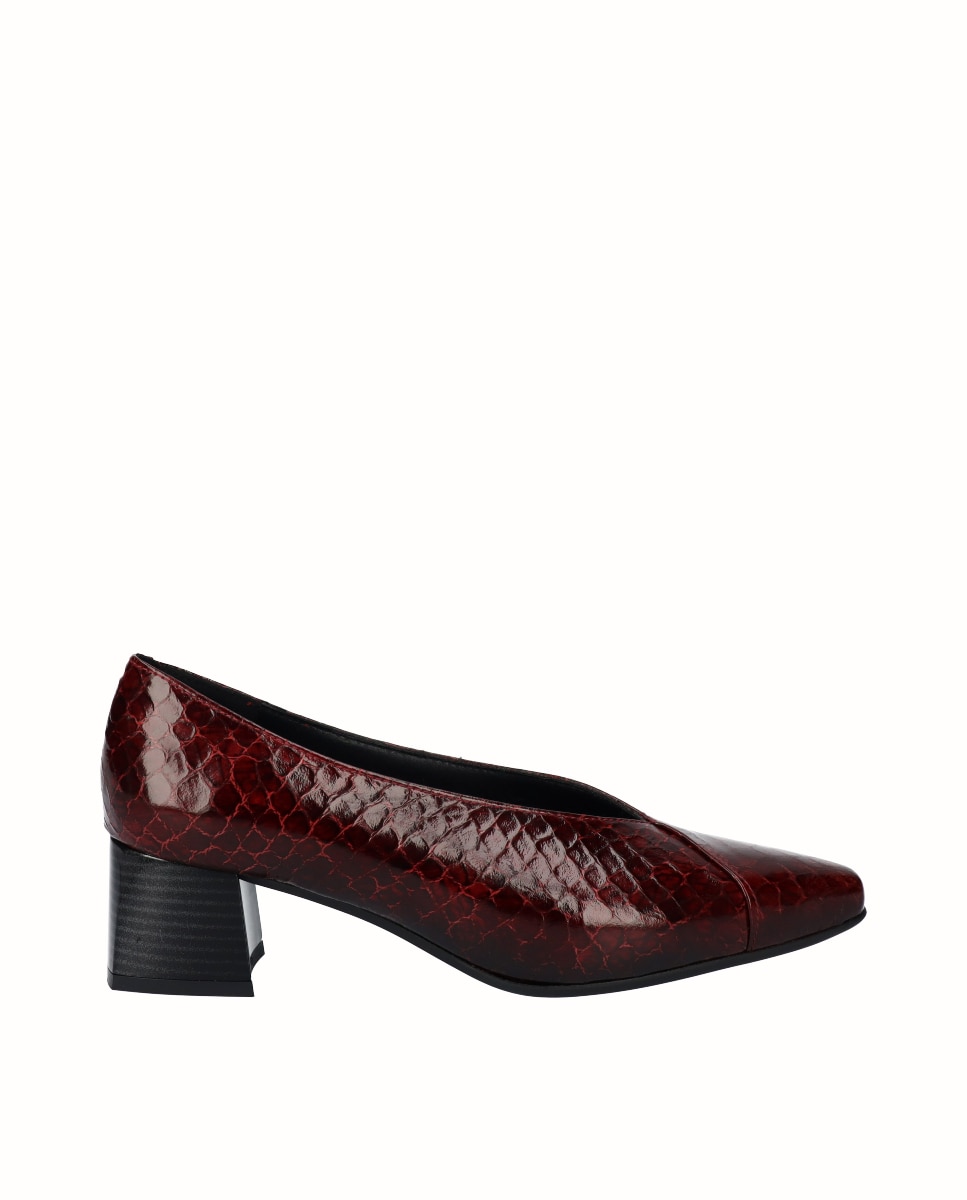 Zapatos de salón piel grabada - D'Chicas - Burdeos Burdeos-1